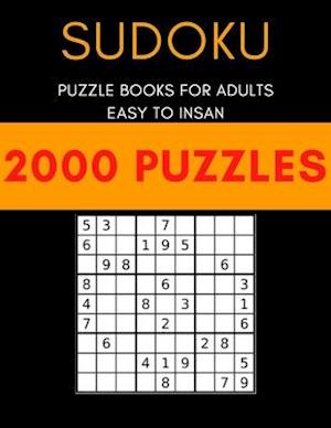 Sudoku with 2000 puzzles: Sudoku puzzle book for adults easy to insan