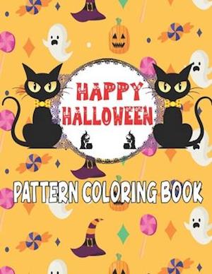 Happy halloween pattern coloring book