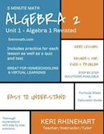 Algebra 2: Unit 1 - Algebra 1 Revisited: 5 Minute Math 