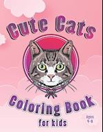 Cute Cats Coloring Book for Kids Ages 4-8: Kids Activity Book, A Collection of 30 Cute Cats, kitten, Caticorns, Fun and Easy coloring pages, Mazes, Do