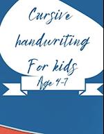 Children's 109 page cursive handwriting workbook : Age 4-7 back to school handwriting practice book A-Z alphabet with sentences 