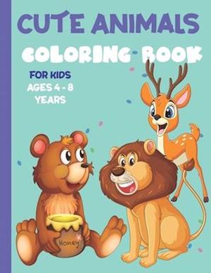 Cute Animals Coloring Book for Kids Ages 4-8 Years: Amazing Animals Color Book for Kids, Contains 50 Pages Unique Designs