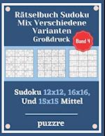 Rätselbuch Sudoku Mix Verschiedene Varianten Großdruck Band 4