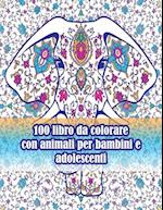 100 libro da colorare con animali per bambini e adolescenti