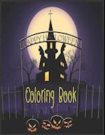 Happy Halloween Coloring Book: 50 Spooky, Fun, Tricks and Treats Relaxing Coloring Pages for Adults Relaxation. Halloween Gifts for Teens, Childrens, 