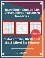 Rätselbuch Sudoku Mix Verschiedene Varianten Großdruck Band 6