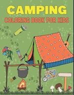 Camping Coloring Book For Kids: 50 Cute Summer Illustrations of Kids Camping 