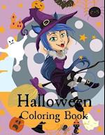 Halloween Coloring Book: cute witch halloween coloring book for girls 