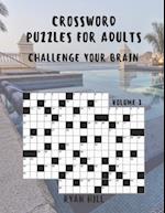 Crossword puzzles for adults: Challenge your brain Volume1 