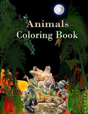 Animals Coloring Book: Educational Coloring 50 Pages animals for Kids Ages 3-8