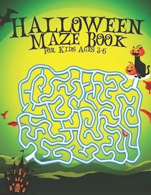 Halloween Maze Book For Kids Ages 3-6