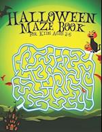 Halloween Maze Book For Kids Ages 3-6 