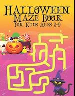 Halloween Maze Book For Kids Ages 3-9 