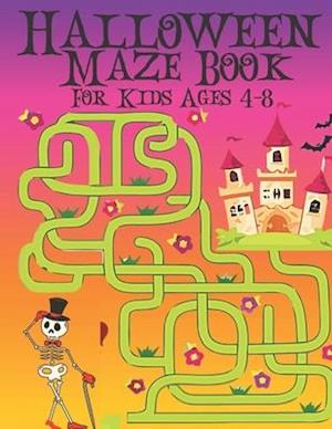 Halloween Maze Book For Kids Ages 4-8