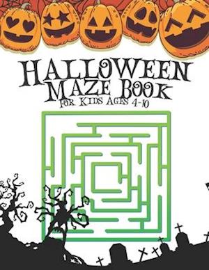 Halloween Maze Book For Kids Ages 4-10