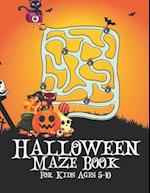 Halloween Maze Book For Kids Ages 5-10 