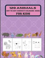 120 animals dot to dot connect coloring book for kids. 