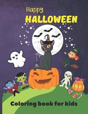 Happy halloween coloring book for kids : halloween book gift for kids