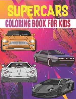 Supercars Coloring Book For Kids: Large Supercars Coloring Book