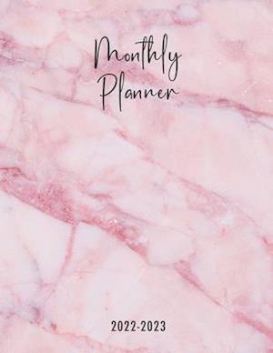 Montlhy Planner 2022-2023: Pink monthly planner to organize your day with mandala drawings