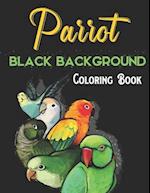 Parrot Black Background Coloring Book