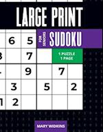 Large Print Sudoku For Seniors 1 Puzzle = 1 Page: 100 Hard Classic Sudoku Puzzles For All Puzzles Fans To Boost Brain 