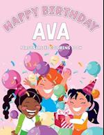 Ava's Birthday Coloring Book