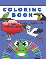 Coloring Book for Toddler Ages 2-6.: Simple Picture Coloring Books for Toddlers Early Learning, Preschool and Kindergarten. 