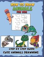 How to draw animals for kids : cute animals drawning step by step guide 