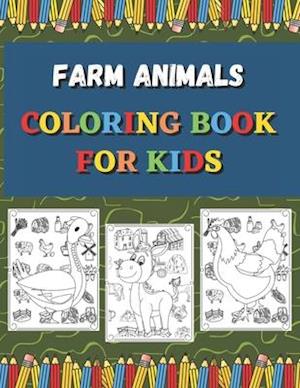 Farm Animals Coloring Book For Kids: Ages 4-8 (US Edition) (Friendly Crayons Coloring Books)