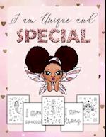 I Am Unique and Special: Positive Affirmations for Brown Girls/Coloring Book African American Children/Self-Esteem and Confidence 