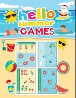 hello summer games: An Amazing Summer Themed Puzzle Activity Book for Kids 4-8 