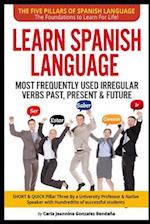 Lear Spanish Language MOST FREQUENTLY USED IRREGULAR VERBS PAST, PRESENT & FUTURE: SHORT & QUICK Pillar Three Created by an University Professor & Nat