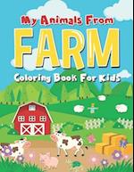 My Animals from Farm: Coloring Book for Kids 