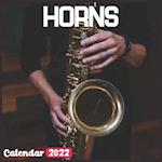 Horns Calendar 2022: Official Music Calendar 2022, 18 Month Photo of Horns calendar 2022, Mini Calendar 