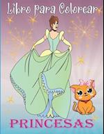 Libro para Colorear Princesas: Maravilloso Cuaderno Para Colorear Princesas Para Niñas y Niños . 