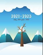 2021-2023 July-June Planner: Simplified Monthly Planner | Snowy Landscape Cover (2021-2023 Academic Planner) 
