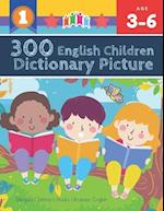 300 English Children Dictionary Picture. Bilingual Children's Books Ukrainian English: Full colored cartoons pictures vocabulary builder (animal, numb