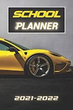School Planner 2021 - 2022: Sports Cars speed racing driving Monthly organizer agenda for middle elementary and high school student geek with schedule