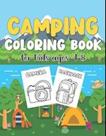 Camping Coloring Book For Kids Ages 4-8: Illustration of Outdoor Camping Gears for Kids to Color 