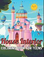 House Interior Coloring Book For Teens
