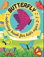 Butterfly coloring book for kids ages 3-7: A Coloring book for kids of 35 amazing Butterfly Designs 