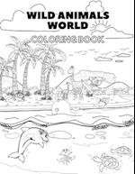 Wild Animals Coloring Book for Kids: Black and White Designs of Land and Sea Creatures with Interesting Facts 