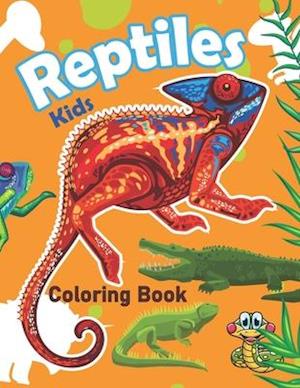 Reptiles Kids Coloring Book : Reptiles Designs For Boys and Girls Aged 3-5 / 5-8 !