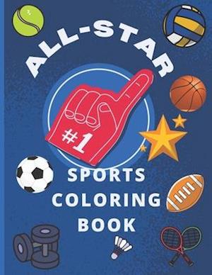 All-Star Sports Coloring Book: 8.5 x 11 in