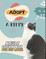 Adopt A Kitty Adult Coloring Book For Cat Lover