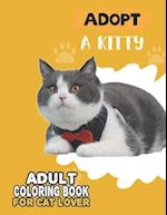 Adopt A Kitty Adult Coloring Book For Cat Lover