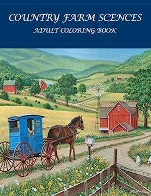 Country Farm Scences Adult Coloring Book