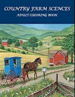 Country Farm Scences Adult Coloring Book