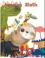 Amazing Sloth Coloring book adult
